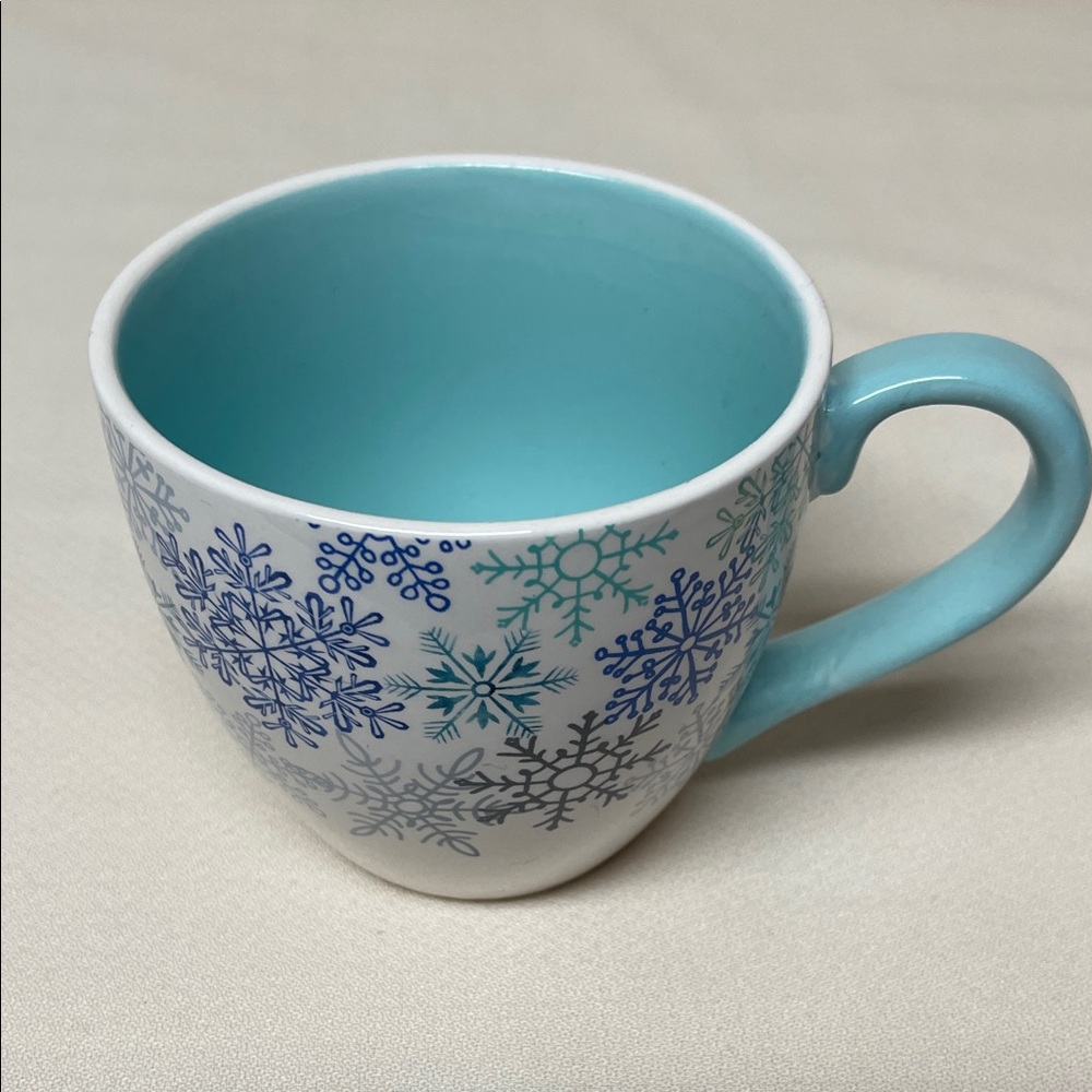 Winter Snowflake Mug in Blue and White